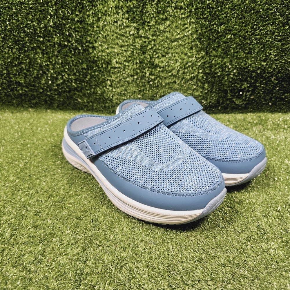 Orthofeet Iris 72022 Blue Slip On Mule Knit Comfort Shoes Womens Size 8 EE